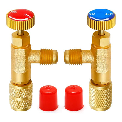 Air Conditioning Refrigerant Safety Valve R410A R22 1/4" 5/16" Refrigeration Charging Safety Liquid Adapter Hand Tool Parts