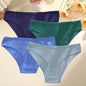 4PCS/SET Women's Cotton Panties Sexy Soft Striped Underpants 12 Solid Color Briefs Female Comfortable Stretch Lingerie M-XL