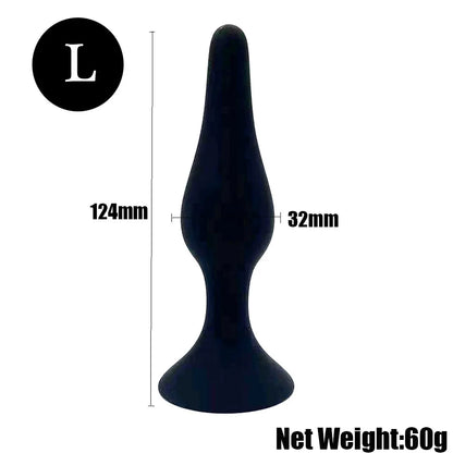 Silicone Pleasure Anal Plug 4-Piece Set - Anal Stimulation Beads, Hands-Free Suction Cup Anal Plug, Adult Erotic Sex Toy