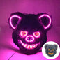 LED Bloody Rabbit Mask Glowing Killer Black Bear Mask Halloween Dance Party Cosplay Costume Props Assassinated Plush Rabbit Mask