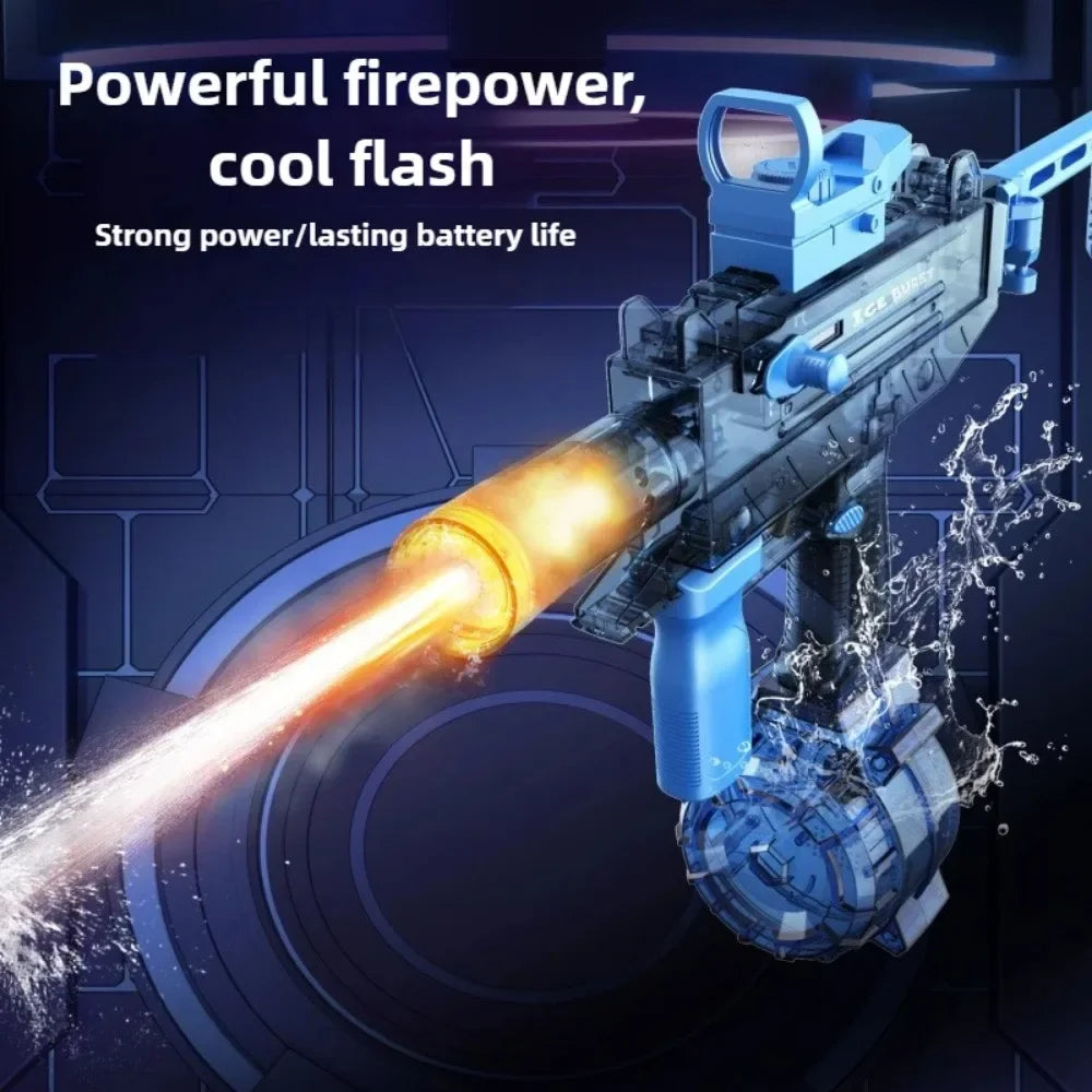 Simulated Flame Electric Water Gun Toys with Lighting & Smoking Effect Summer Outdoor Beach Pool Fight Game for Adults Children