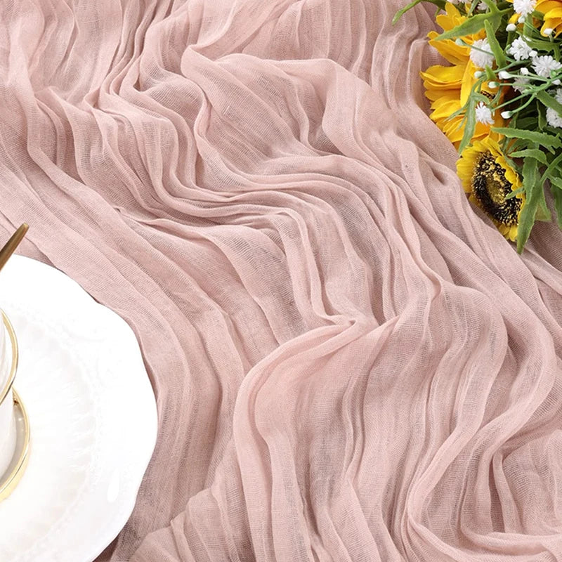 14 Colour Boho Gauze Sheer Cheese Cloth Gauze Table Runner Rustic Cloth Table Runner for Wedding Baby Birthday Party Decorations