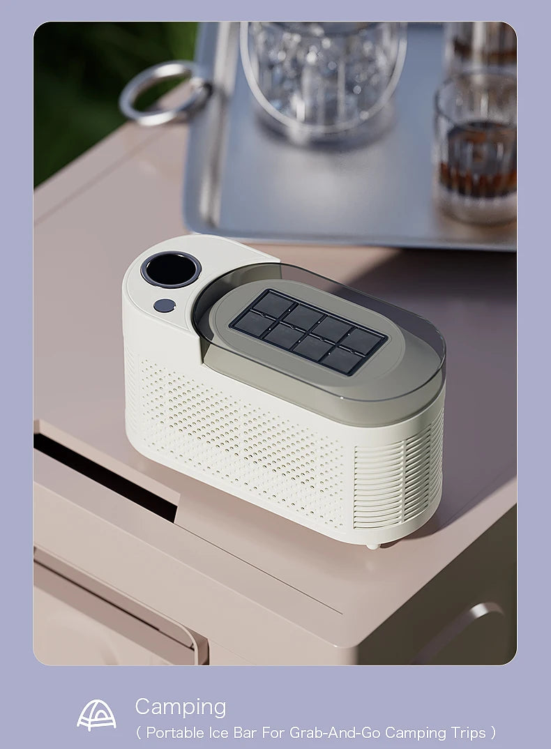 Electric Small Ice Maker Home Dormitory Office Camping Ice Automatic Ice Making Box Ice Machine Home Car Dual Use 12/110/220V
