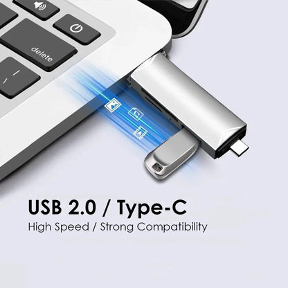 6-in-1 USB 3.0 & Type-C Card Reader OTG – Multi-function SD/TF/Micro SD Card Adapter with USB 3.0 Port, High Speed Data Transfer