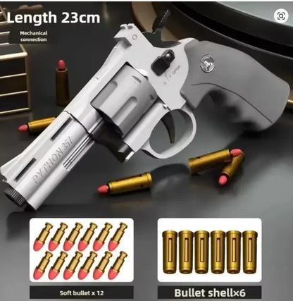 Continuous Fire ZP5 357 Revolver Launcher Toy Gun with Soft Dart Bullets for CS Outdoor Game Fun Gifts for Kids and Adults