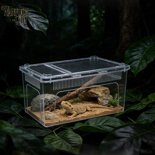 Hot Sale Clear Plastic Reptile Terrarium Ventilated Breeding Box For Lizards Snakes And Small Pets