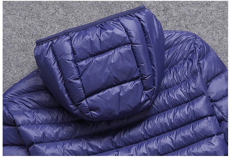 Men's All-Season Ultra Lightweight Packable Down Jacket Water and Wind-Resistant Breathable Coat Big Size Men Hoodies Jackets