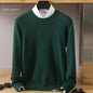 Men's 100% Pure Mink Cashmere Sweater O-Neck Pullovers Knit Large Size Mink Sweater Winter New Long Sleeve High-End Jumpers Tops