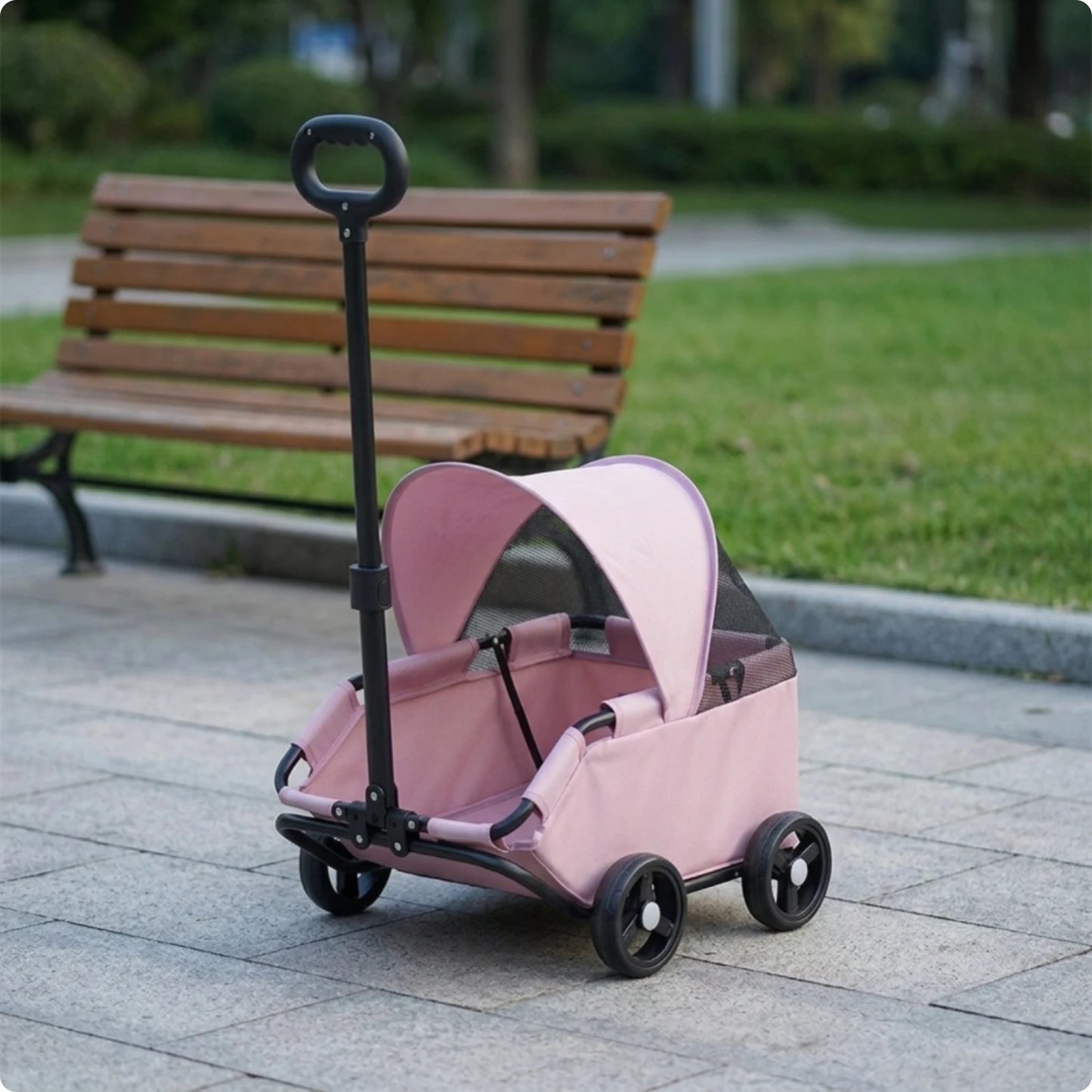 Pet Stroller with Telescopic Handle Folding Foldable Pet Stroller Sturdy Sturdy for Small Dogs, Outdoor Walks, Travel
