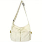 Classic Vintage Canvas Shoulder Bag Women Solid Soft Travel Women Crossbody Bag Large Capacity Fashion Handbag Tote Bag Women