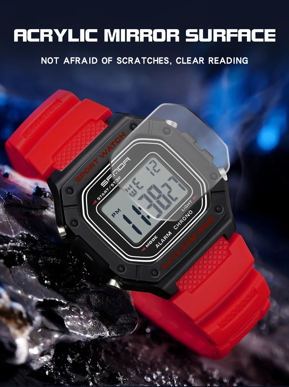SANDA 2156 Fashion Men's Watches Waterproof Sports Watch For Man Military S-style Shock Stopwatch Shockproof Digital Wristwatch