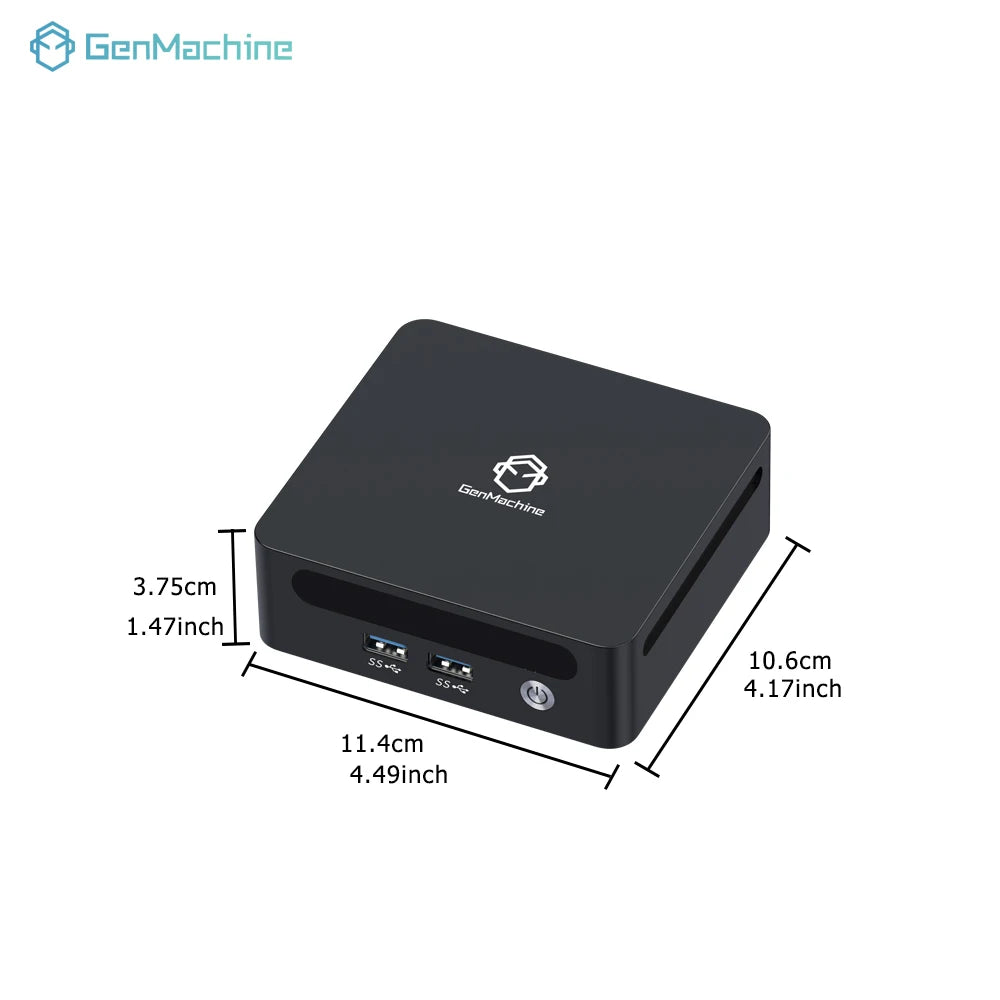 GenMachine AMD Ryzen 5 5600H Mini PC Windows 11 Max Support 64GB 3200Mhz RAM WIFI6 Computer gaming pc