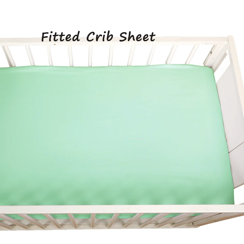 Baby Crib Sheets for Boys Girls Solid Color Fitted Crib Sheet Toddler Mattress Protector Cover Newborn Bed Sheet Babies Stuff