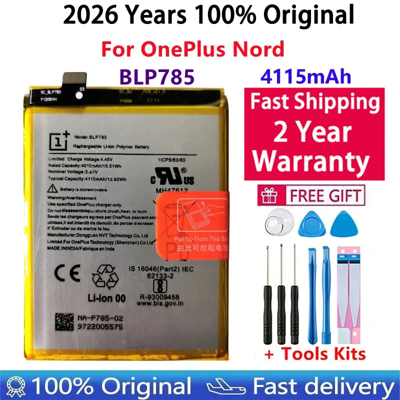 Original Battery For Oneplus one 1+ For OnePlus 1 2 3 1+3 One Plus Nord 2 N10 X 3 3T 5 5T 6 6T 7 7T 8 8T 9 9R Pro Plus Batteries