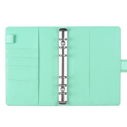 A6 PU leather binder economy 6-ring notebook, stylish design, personal notebook binder cover, can be used for cash budget storag
