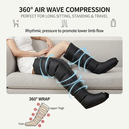 Air Pressure Leg Massager Foot Circulation Massage  Boots Kneading Squeeze Deep Relaxation Calf With Remote Control Adjustable