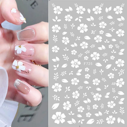 1PCS Laser Starburst Star Adhesive Nail Sticker 3D Nail Art Decoration Flashing Silver Flame Butterfly Nail Decal Press on Nails