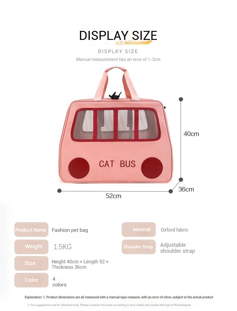 Multifunctional Pet Travel Trolley Case Portable Cat/Dog Carrier Bag Zipper Closure-Foldable Solid Pet Luggage Outdoor Travel