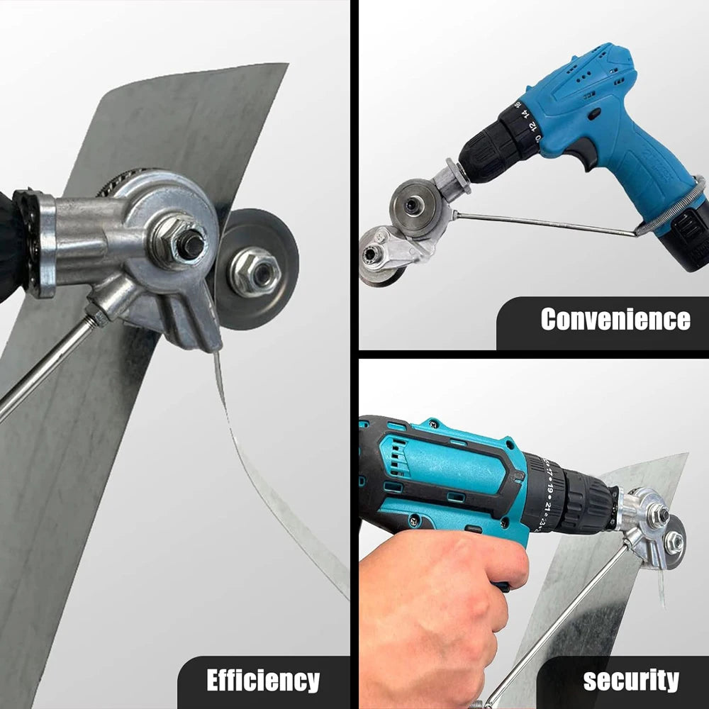 Electric Drill Plate Cutter Attachment Double Headed Free Cutting Tools Iron Metal Sheet Cutter Plate Punch Scissors