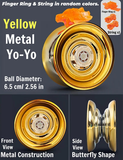 Professional Aluminum Metal Yoyo Ball for Children Beginners - Competitive Yoyoball with Accessories Suitable for Adults And Kid