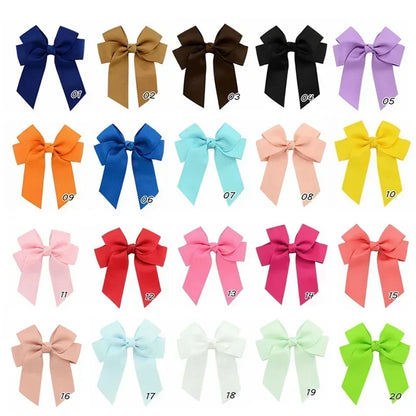1pcs 3.6'' Solid Color Bowknot Hair Clips For Baby Girls Classic Bows Hairpins Cute Barrettes Headwear Kids Hair Accessories