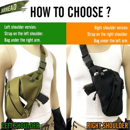 Multifunctional Concealed Tactical Storage Gun Bag Holster Men's Left Right Nylon Shoulder Bag Anti-theft Bag Chest Bag Hunting
