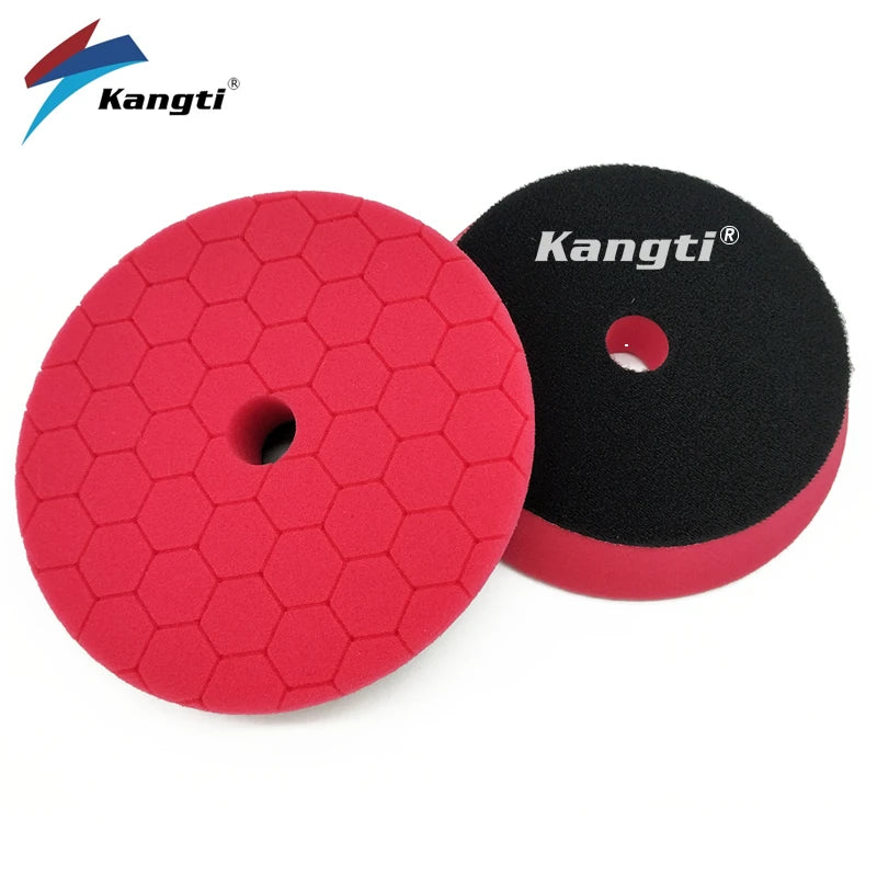 Kangti Buffing Polishing Sponge Pads Kit Car Polisher Soft Wave Foam Waffle Pad Car Wash Cleaning Detailing Tool