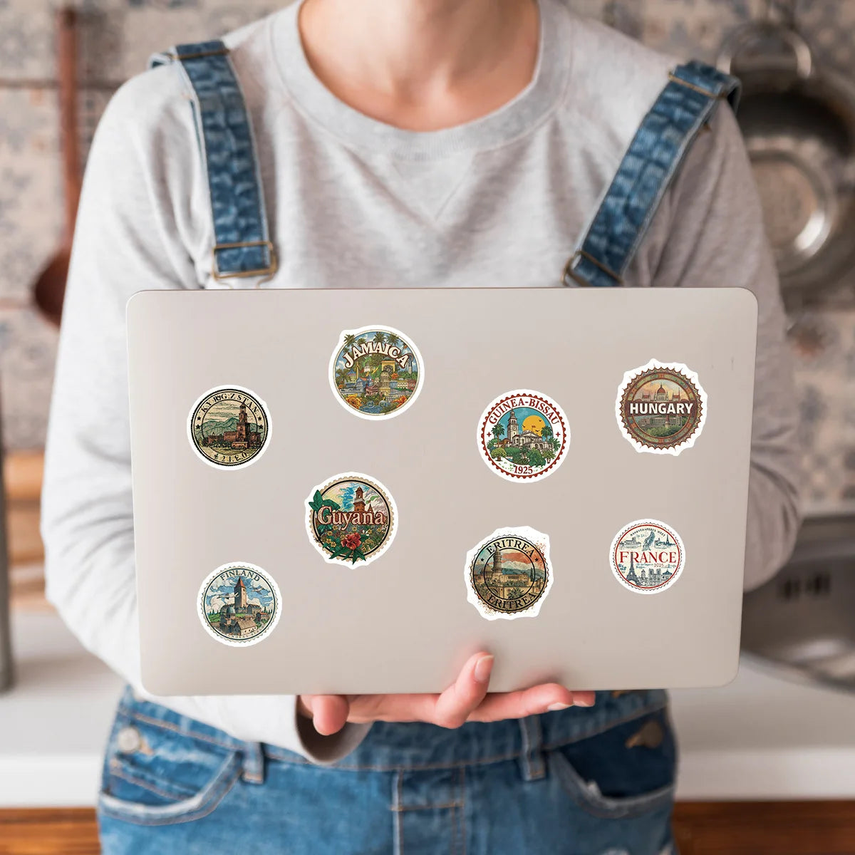 10/50PCS Country Name Stamp Stickers Cartoon Retro Graffiti Decoration Notebook Mobile Guitar Suitcase Refrigerator Toys Decals