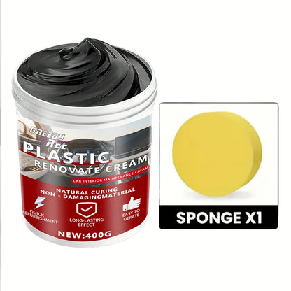 400gCar Plastic Part Restorer, Black Interior Trim Polishing Wax, Aging Prevention Refurbishment Agent, Repair Plastic Scratches