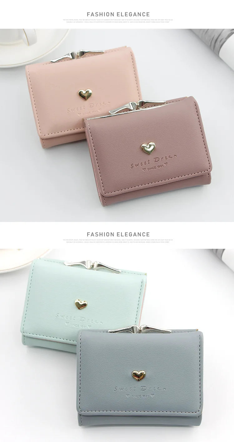 New Mini Short Women Wallets High Quality Coin Pocket Luxury Female Purses Card Holder Photo Holder Cute Wallet For Girls