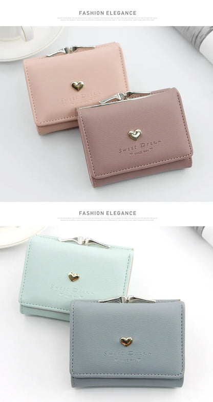 New Mini Short Women Wallets High Quality Coin Pocket Luxury Female Purses Card Holder Photo Holder Cute Wallet For Girls