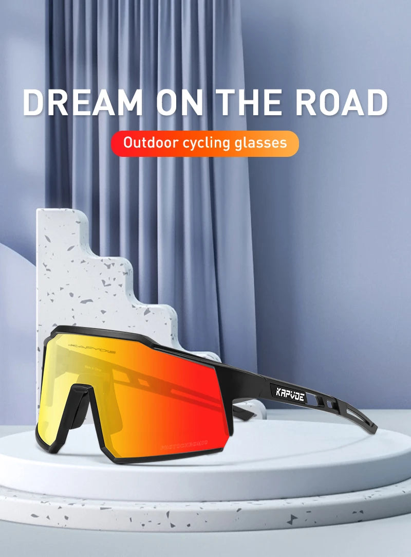 4 Lens Men Women Cycling Glasses Polarized Sport MTB Road Bike Goggles UV400 Bicycle Eyewear Fishing Running Driving Sunglasses