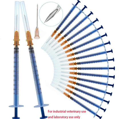 50Pcs/1Pc Disposable 1Ml/Cc Lab Syringe with 1" Needle, Individually Sealed Package