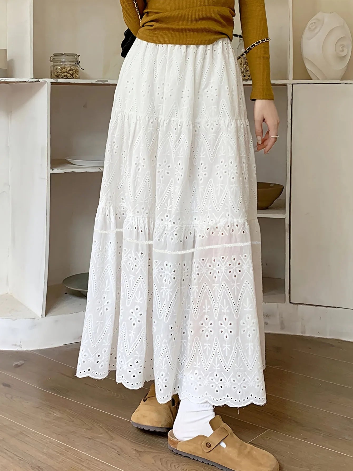 High-waisted Sheer Solid Color A-line Elastic Waist Skirt Women's Summer New Elegant Formal Party Vacation Versatile Maxi Dress