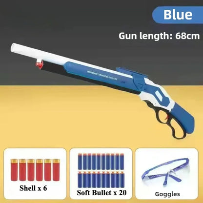 M1887 Winchester Soft Bullet Gun Toy Shell Ejection Throwing Gun Blaster Plastic Manual Launcher Model for Children Adults