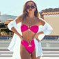 Sexy Brazilian Bikinis Set Hammered Trim Swimwear Women Swimsuit Y2k Soild High Waist Swimming Suits for Bathing Suit