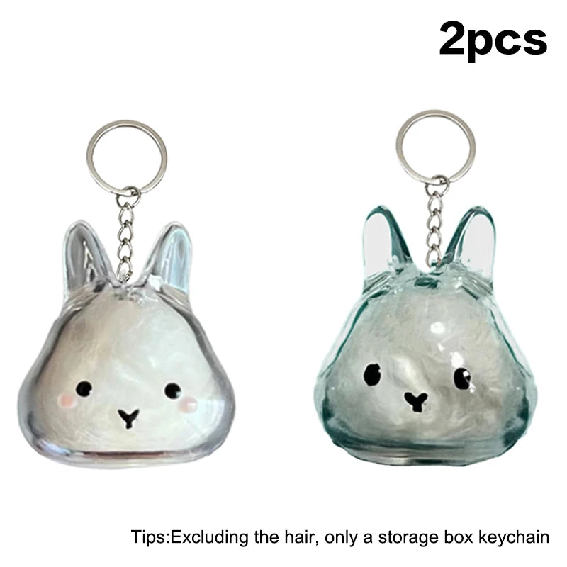 Rabbit Hair Storage Box Pendant Keychain Pet Hair Keepsake Box Pet Memorial Collection Box Bag Pendant DIY Decoration Gift