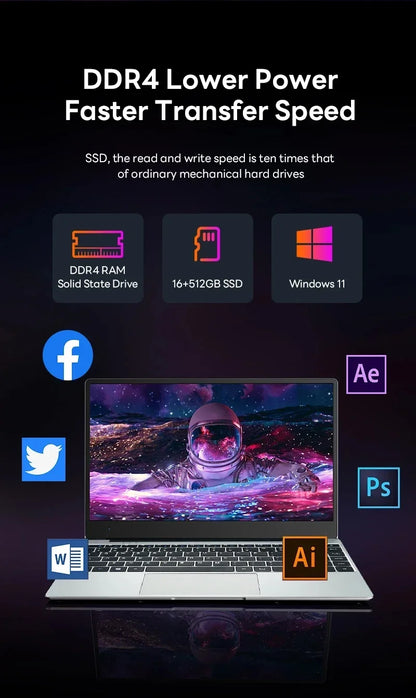 NEW Core I9-10980HK Laptop 16GB RAM 1/2TB SSD Portable Laptops 14.1-inch Windows 11 Pro Notebook Computer Office Gaming