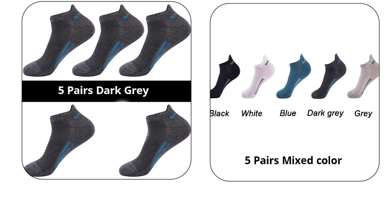 5 Pairs Of Mens Summer Thin Mesh Breathable Mens Polyester Sports Socks Sweat Absorbing Short Socks