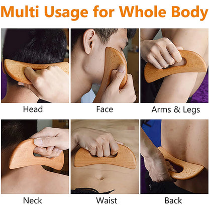 Wooden Gua Sha Tool Manual Massage Scraper for Anti Cellulite Slimming Guasha Massage Board Body Gua Sha Paddle Therapy Tool