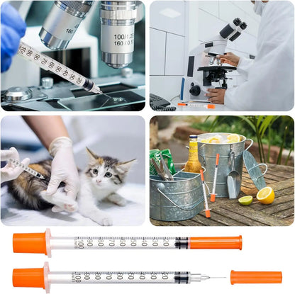 100/30 Pack 1ml 30G/31G 5/16 inch (8mm) Syringes with Needles Individually Packaged for Laboratory And Pet Supplies