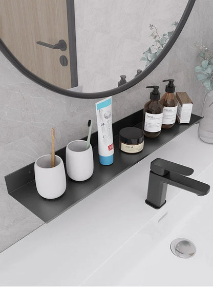 Toilet No Drilling Shelving Wall Mounted Shelf Space Aluminum Vanity Mirror Front Storage Shelves Organizer Bathroom Accessories