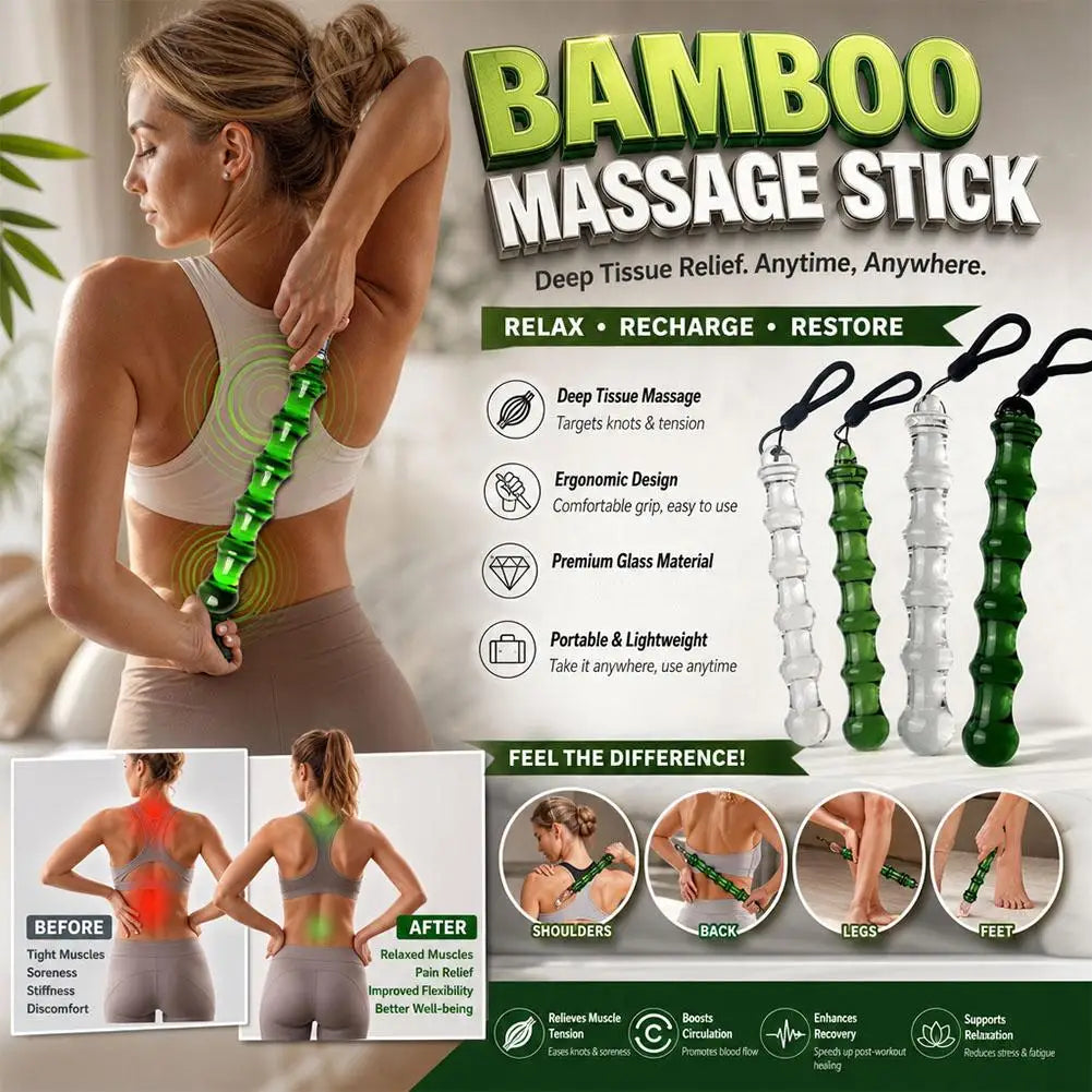 Massage Stick Smooth Thornless Meridian Acupoint Sticks Muscle Relaxation Suitable For Shoulders Neck Hips Jade Massager