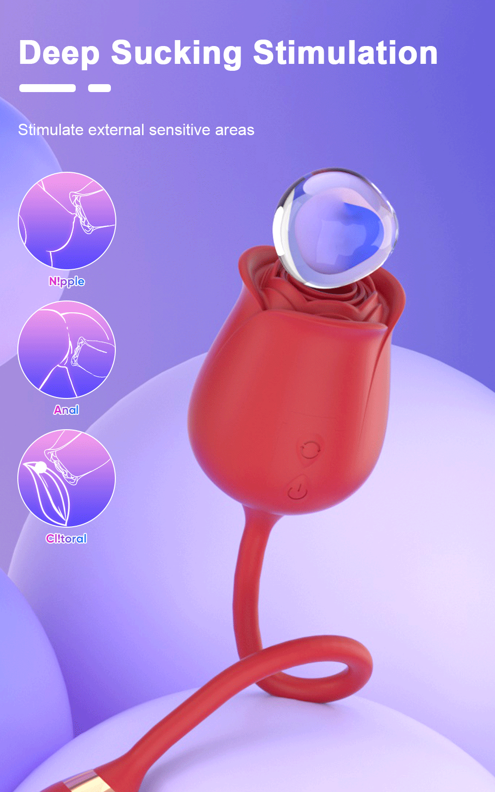 Sexy Adult Female Rose-Sucking Dildo Vibrator Women Nipple Clit Stimulator Vibrating Penetration Vagina Vibrator Erotica Toys