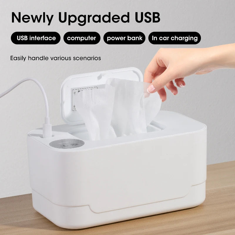 Baby Wet Wipe Warmer Tissue Heater Warming Machine Wipes Heating USB Cotton Towel Smart Polypropylene Baby