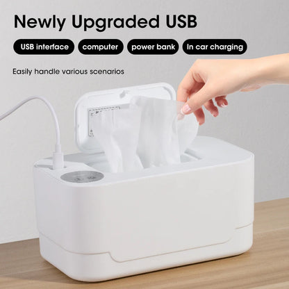 Baby Wet Wipe Warmer Tissue Heater Warming Machine Wipes Heating USB Cotton Towel Smart Polypropylene Baby