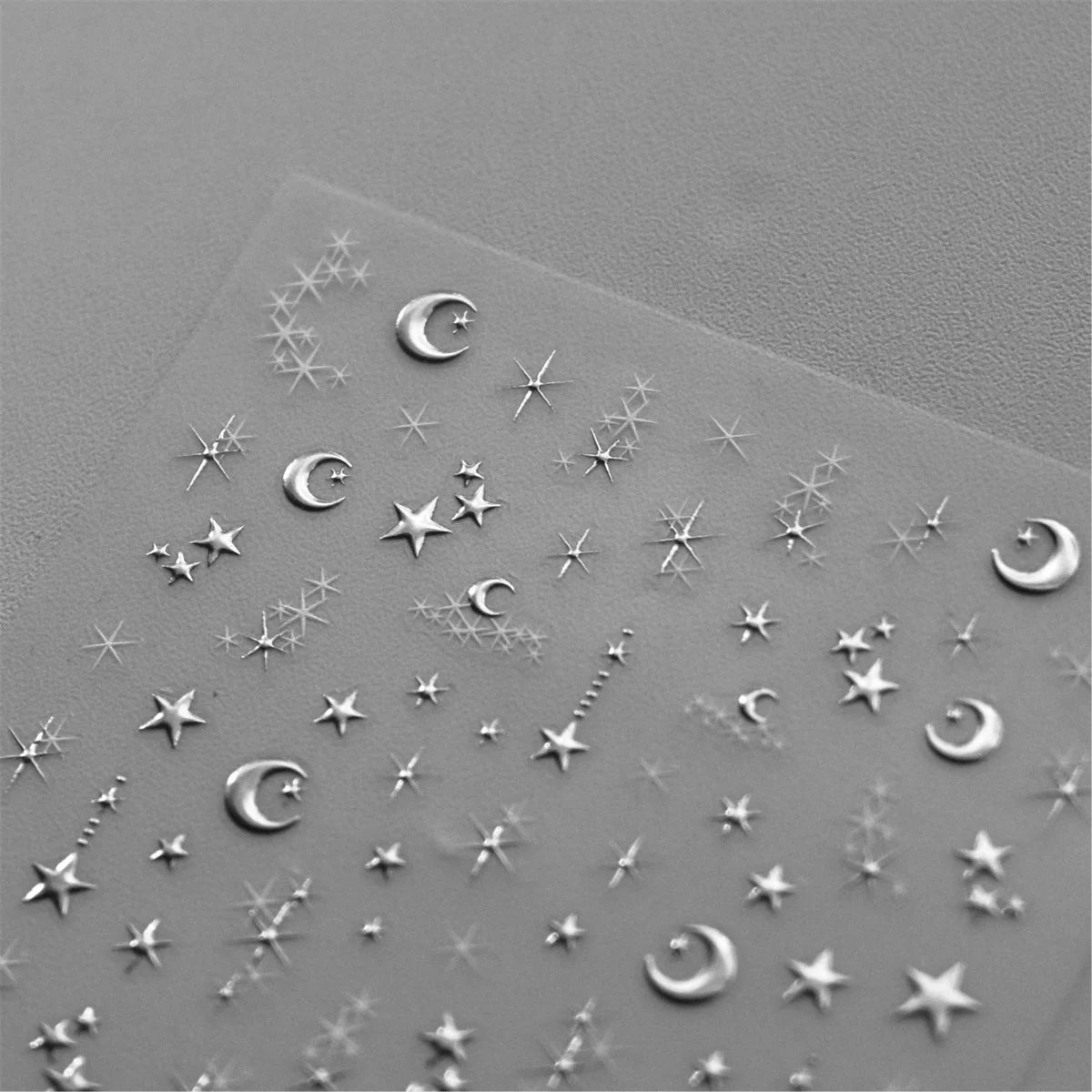 1PC 5D Korean Bronzing Nail Stickers Japanese Gold Silver Star Moon Luxury DIY Nail Art Decoration Decals Manicure Accessories