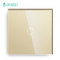 Bseed Touch Light Switch 1/2/3 Gang 1/2 Way Intermediate Stair Switch EU Power Sensor Switches Black White With Glass Panel