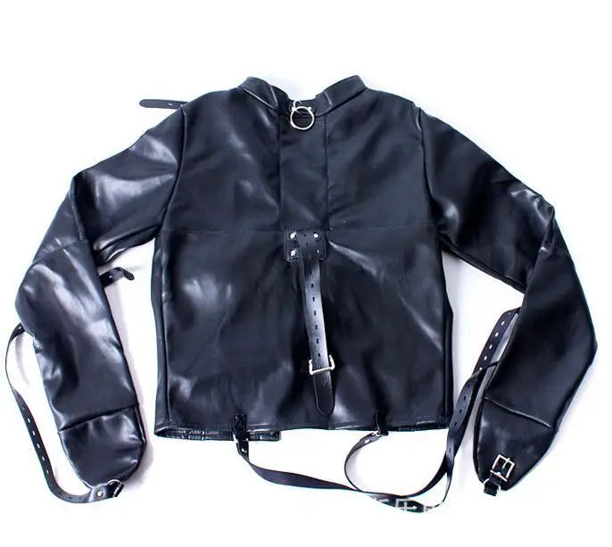 Female Sofe Leather Adjustable Binder Bondage Straitjacket Binding Slave Lockable Coat For Women Erotic Cosplay Adult BDSM