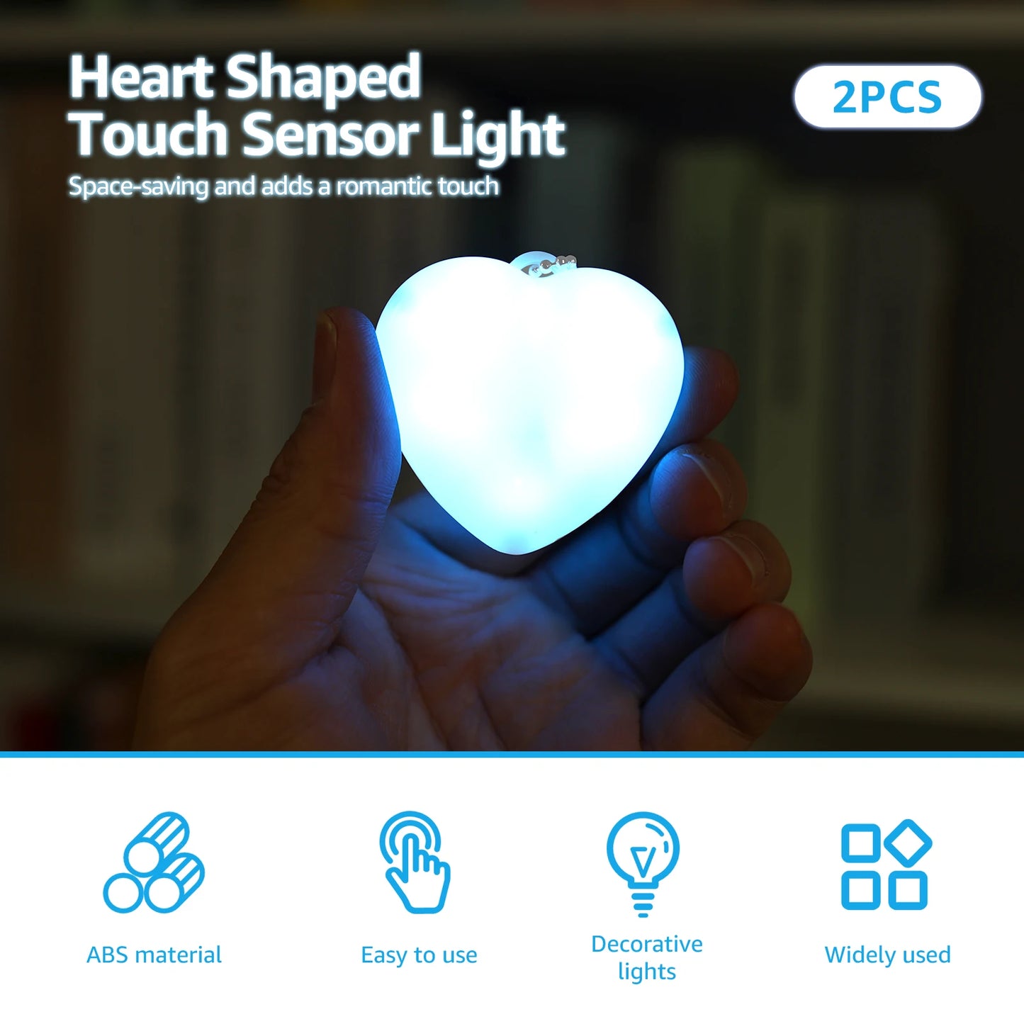 1/2/4Pcs Handbag Night Light Heart-Shape Purse Light LED Automatic Sensor Rechargeable Touch Wallet Tote Bag Mini Light Keychain